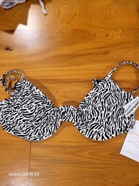 Dippin' Daisy's Black and White Zebra Print Bikini Top